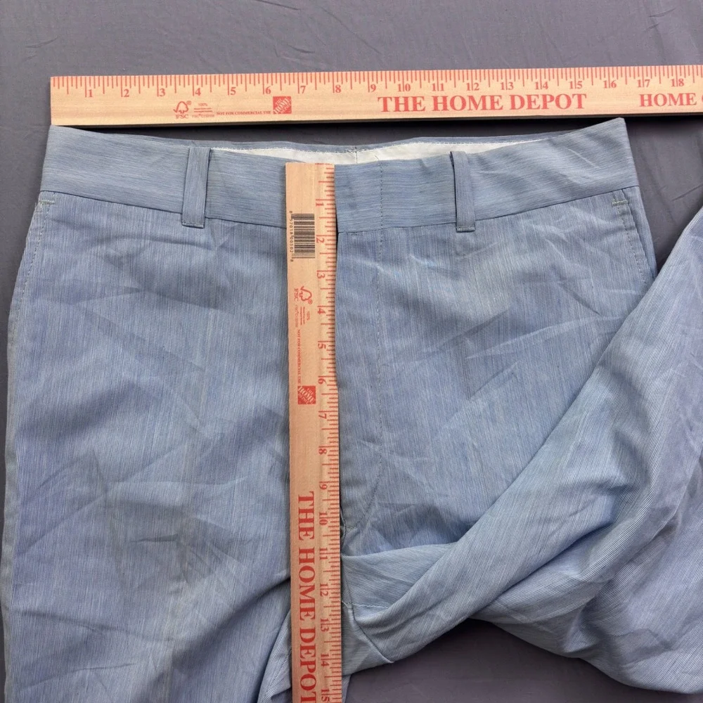 Vintage Rappers by Washington Mfg Co Blue White Striped Flare Leg Pant USA 34x32